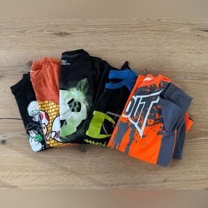 Graphic T-Shirts Bundle in Black, Orange, and Green